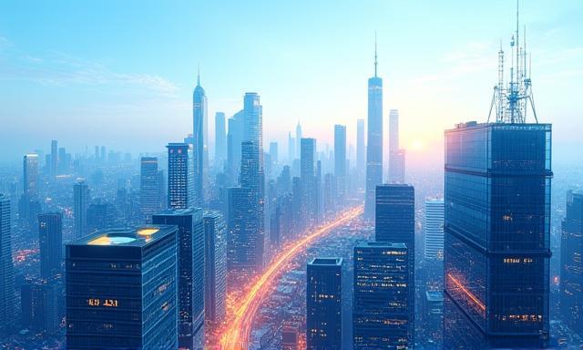 Ilustración de un skyline financiero global que refleja el mercado y profesionalismo